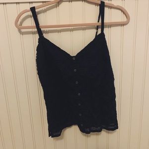 Navy Lace Tank